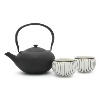 Gietijzeren Theepot - Bredemeijer - Shanxi - Set met twee theekommen