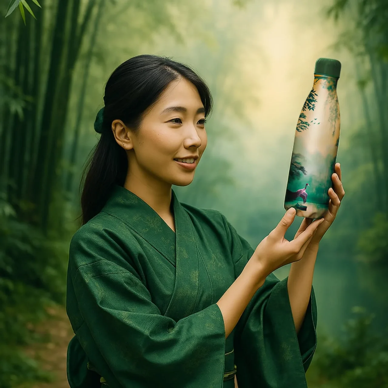 Thermosfles - IZY - Magical Japan - Bamboo Glow - 500ML - Afbeelding 2