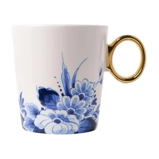 Theemok - Heinen Delfts Blauw - Bloemenrand