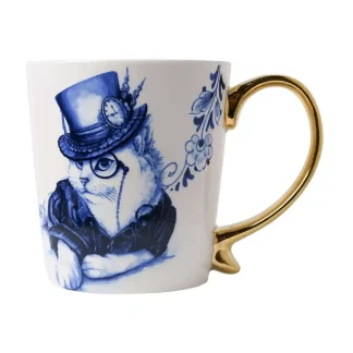 Theemok - Heinen Delfts Blauw - Poes met Hoed