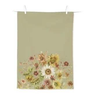 Theedoek - Ihr - Late Summer Flowers - Green