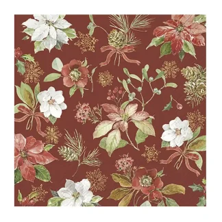 Servetten - Ihr - Poinsettia Flowers- Red