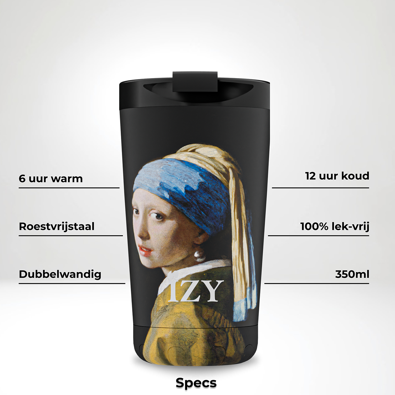 Thermosbeker - IZY - Vermeer - Meisje met de Parel - 350ML - Afbeelding 3