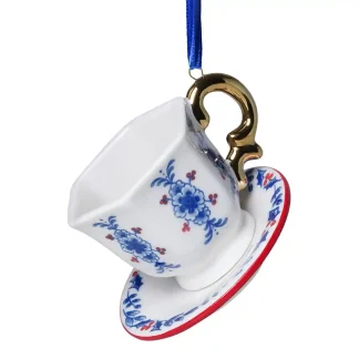 kersTornamenT - Heinen Delfts Blauw - Theekop Gouden Oortje