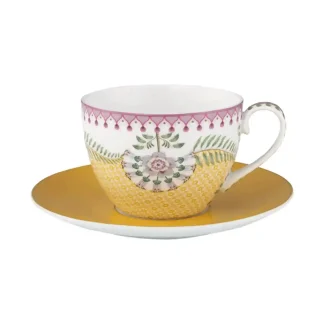 Theekop en schotel - Pip Studio - Lily & Lotus - Yellow