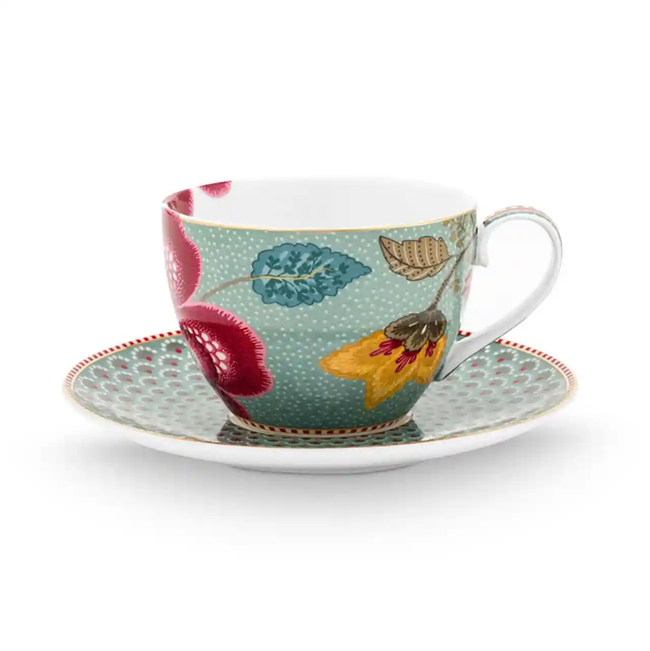 Theekop en schotel - Pip Studio - Blooming Tales - Blue