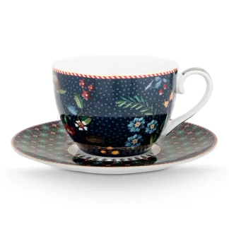 Theekop en schotel - Pip Studio - Berry Blues - Blue