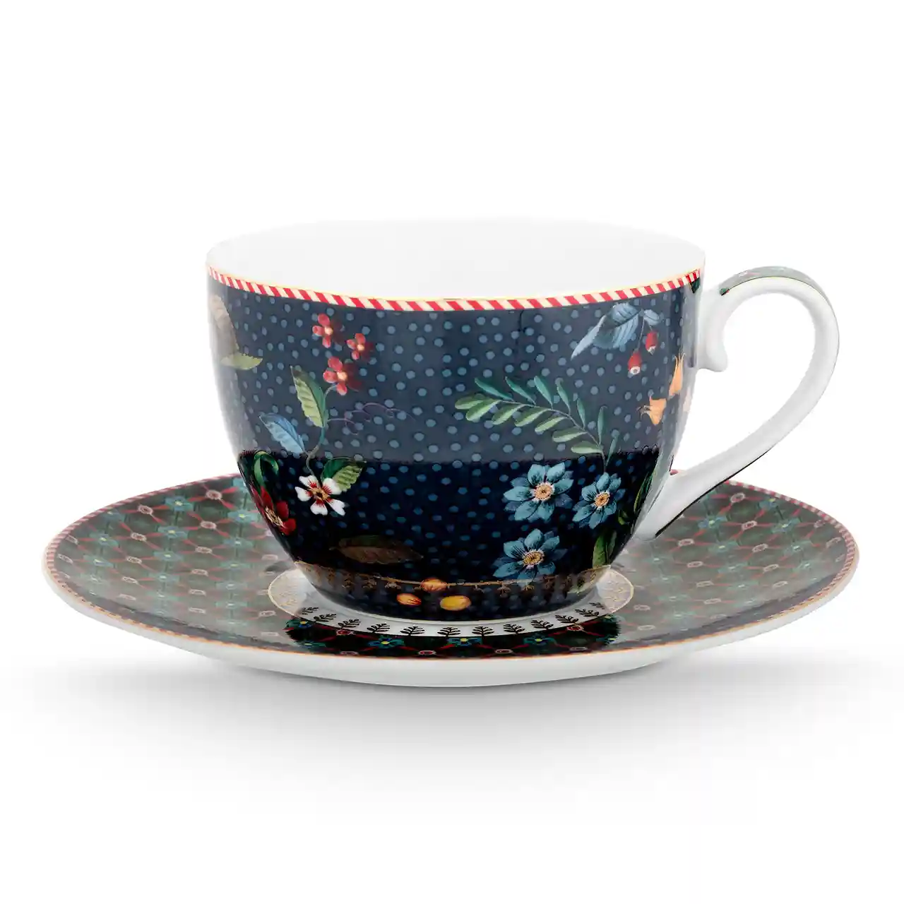 Theekop en schotel - Pip Studio - Berry Blues - Blue