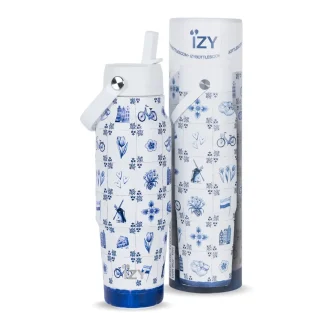 Thermosfles IZY Travel Dutch Tiles - 900ml | De Theefabriek - Theewinkel