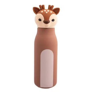 Dotz Milo dubbelwandige RVS kinderdrinkfles met siliconen rietje 350 ml